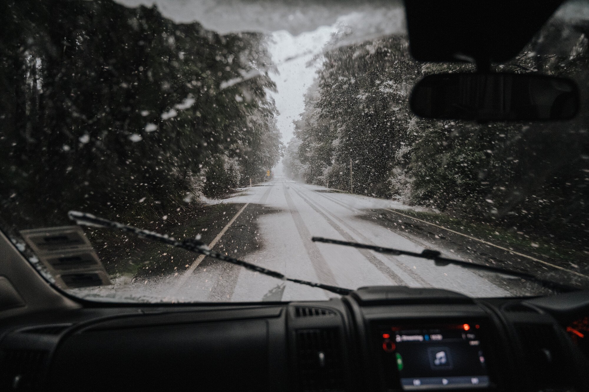 Snow on road