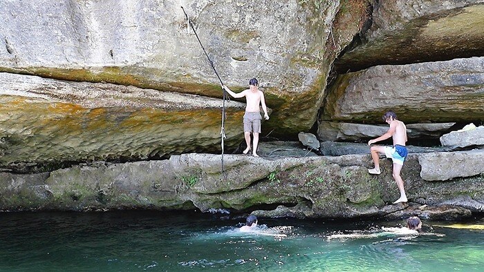 Teenager having fun on their NZ motorhome holiday