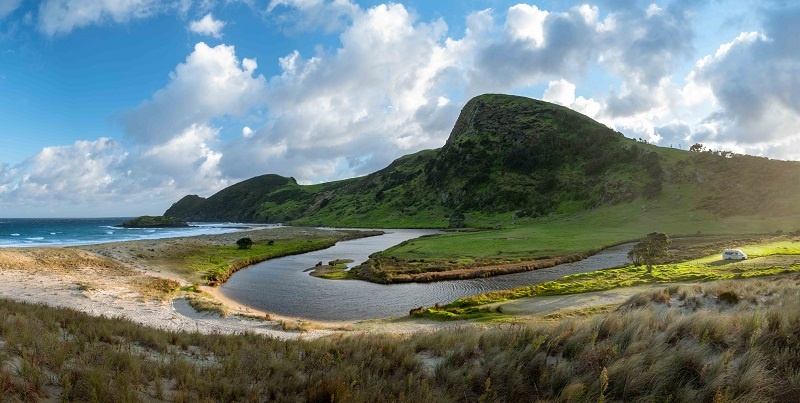 Wilderness Motorhome parked at Spirits Bay New Zealand