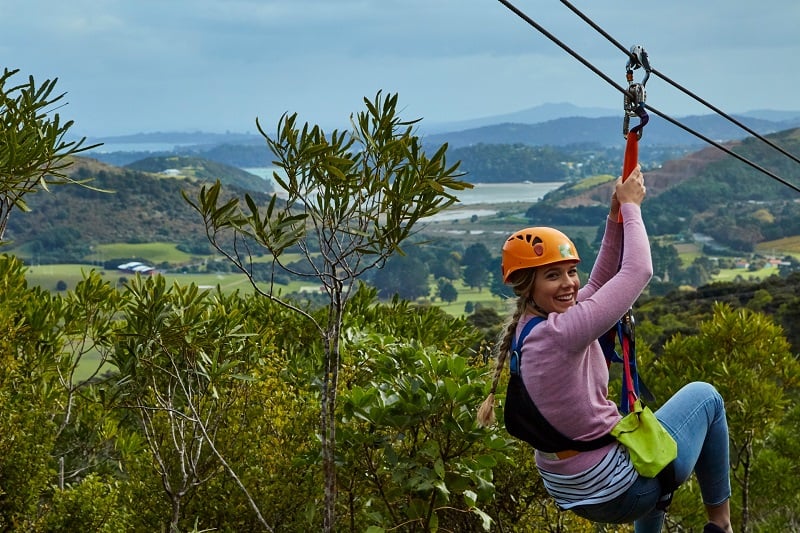 Ziplining in Waiheke Island New Zealand