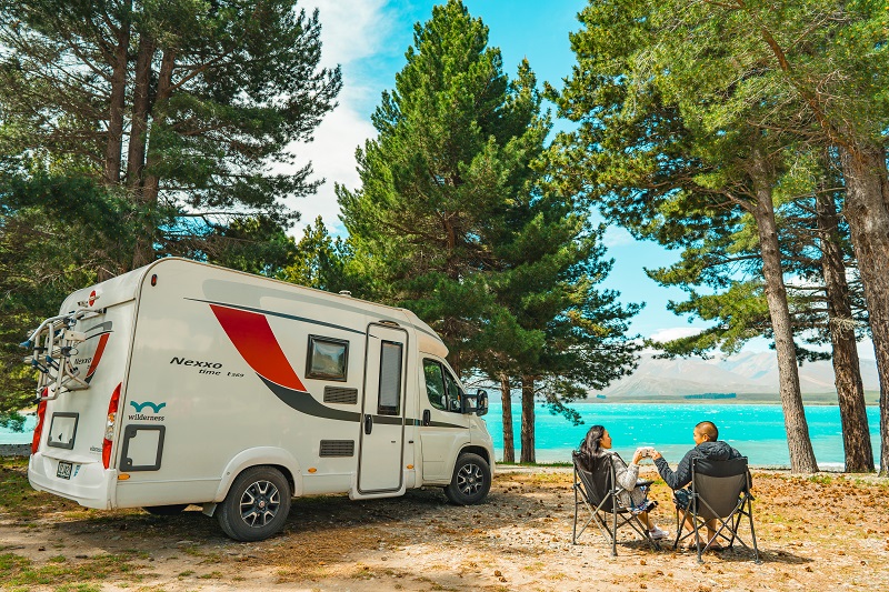 Camping with a Wilderness campervan at Lake Tekapo