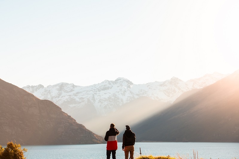 Friends watching at Lake Wakatipu
