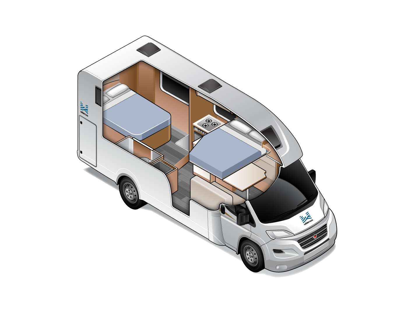 Double for 4 - Four Person Campervan | Wilderness Motorhomes - Interior #2