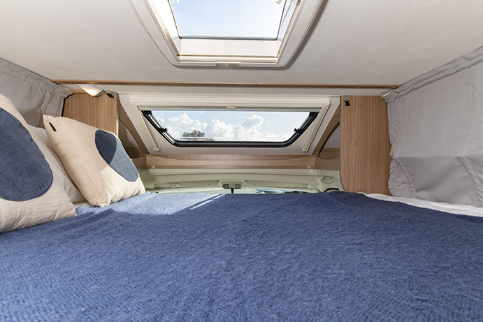 Pull down bed and skylights