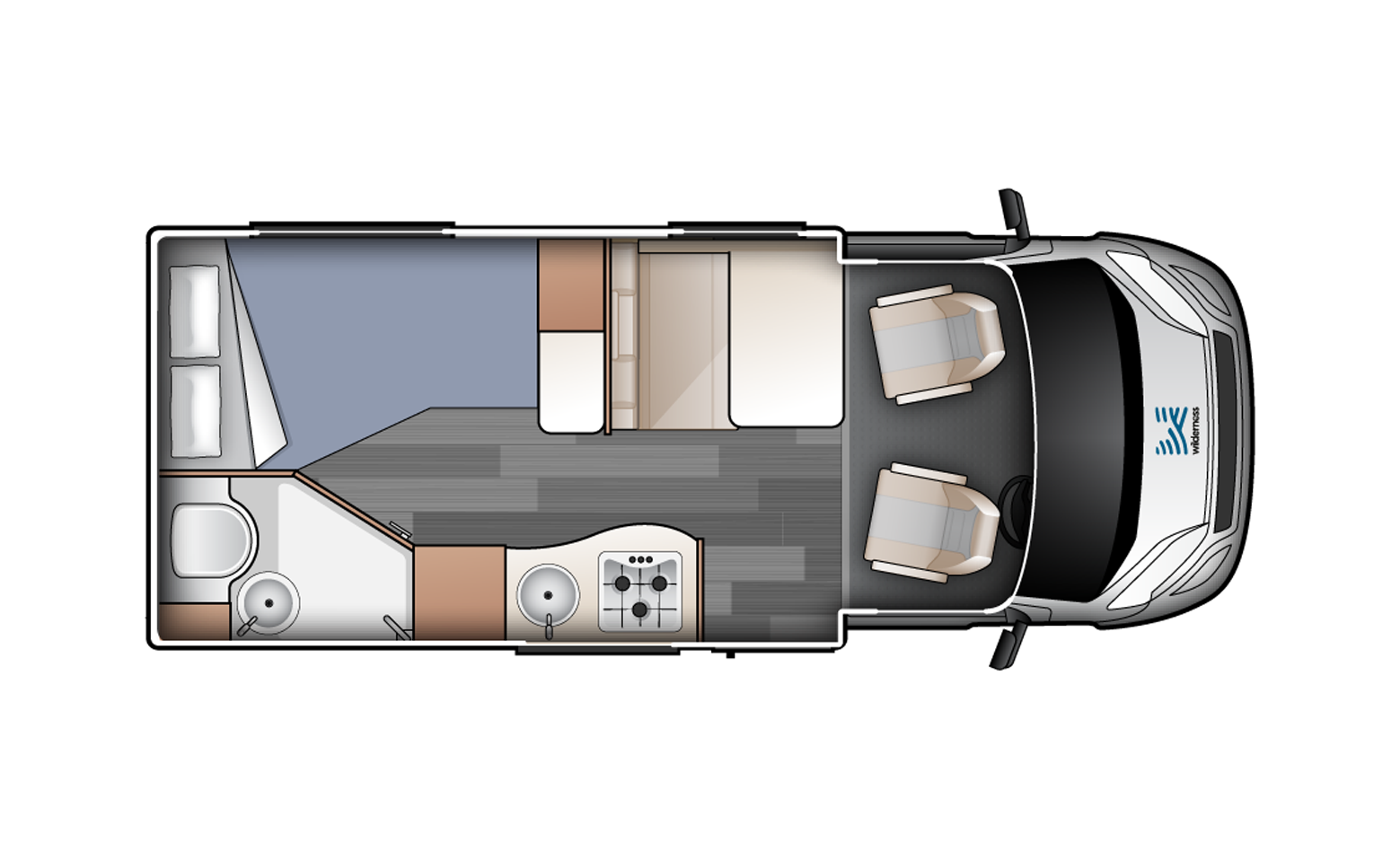 2 Berth Campervan and Motorhome Hire | Wilderness Motorhomes - Interior #1