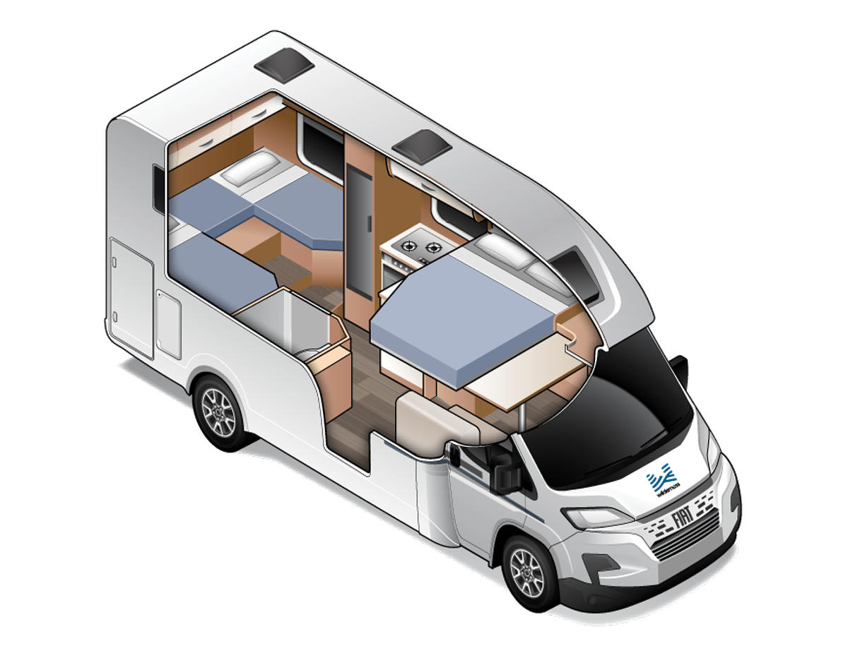 King/Twin for 4 — Campervan for Four | Wilderness Motorhomes - Interior #4