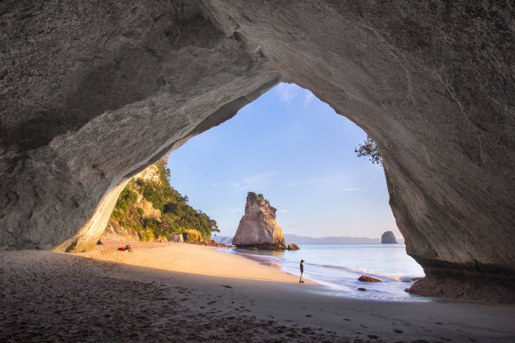 Scenic view of a movie location at Cathedral Cove